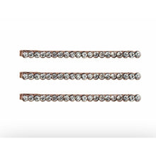 Load image into Gallery viewer, Rhinestone Bobby Pins 3 Pack- Rose Gold
