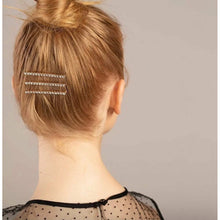 Load image into Gallery viewer, Rhinestone Bobby Pins 3 Pack- Rose Gold
